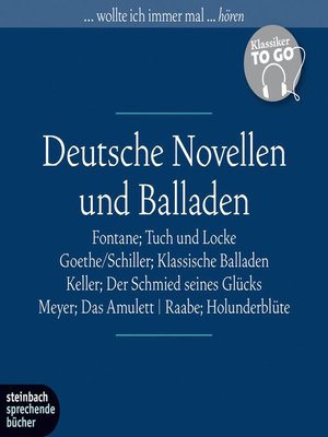 cover image of Deutsche Novellen--Ausgewählte Novellen und Balladen (Ungekürzt)